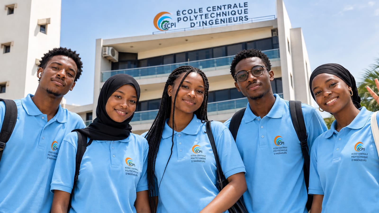 Étudiants de l'ECPI en polo aux couleurs de l'école